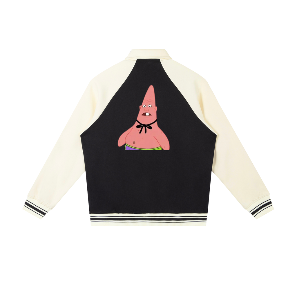 Contrast Raglan Sleeve Baseball Jacket